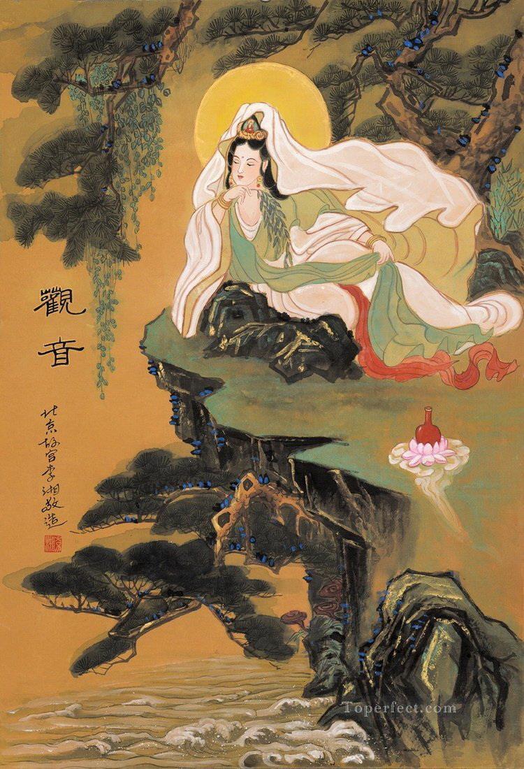 松仏教下の慈悲の神油絵